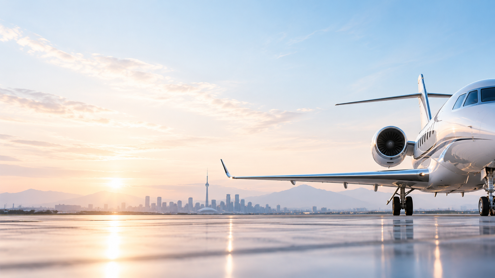 Commercial aircraft at an international airport